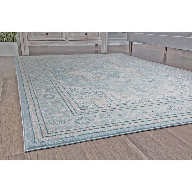 World Menagerie Lemont Oriental Blue Area Rug & Reviews Wayfair